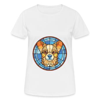 Russian Toy Dog Breed Watercolor Illustration - Women's Breathable T-Shirt - white - Front - AI Model Female 172 dark (172cm)