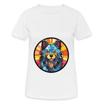 Schipperke chien race aquarelle verre Illustration - T-shirt respirant Femme - blanc - Devant - AI Model Female 172 dark (172cm)