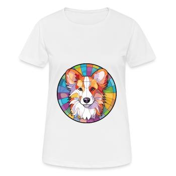 Shetland Sheepdog Dog Breed Colorful Watercolor - Women's Breathable T-Shirt - white - Front - AI Model Female 172 dark (172cm)