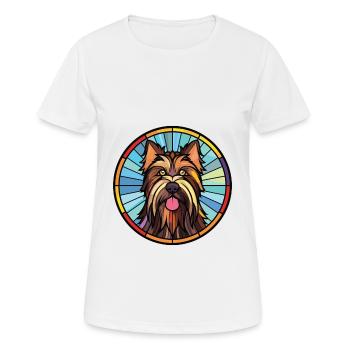 Skye Terrier chien race aquarelle Illustration - T-shirt respirant Femme - blanc - Devant - AI Model Female 172 dark (172cm)