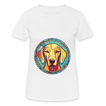 Sloughi Hunderasse bunte Aquarell-Illustration - Frauen T-Shirt atmungsaktiv - Weiß - Vorne - AI Model Female 172 dark (172cm)