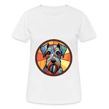 Standard Schnauzer chien race aquarelle colorée - T-shirt respirant Femme - blanc - Devant - AI Model Female 172 dark (172cm)