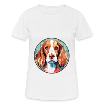 Welsh Springer Spaniel Dog Breed Watercolor Glass - Women's Breathable T-Shirt - white - Front - AI Model Female 172 dark (172cm)