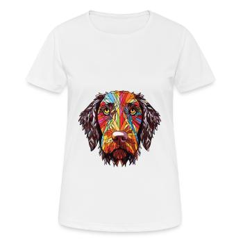 German Wirehaired Pointer Dog Breed Watercolor - Women's Breathable T-Shirt - white - Front - AI Model Female 172 dark (172cm)