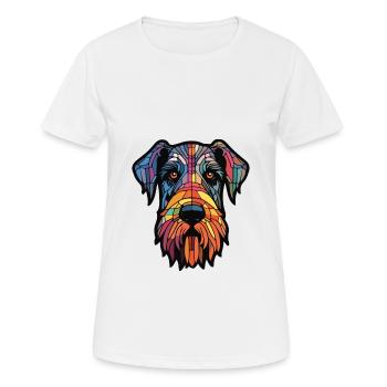 Giant Schnauzer Dog Breed Watercolor Illustration - Women's Breathable T-Shirt - white - Front - AI Model Female 172 dark (172cm)