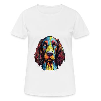 German Longhaired Pointer Dog Breed Watercolor - Women's Breathable T-Shirt - white - Front - AI Model Female 172 dark (172cm)