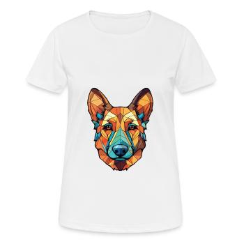 Georgischer Schäferhund Rasse buntes Aquarell - Frauen T-Shirt atmungsaktiv - Weiß - Vorne - AI Model Female 172 dark (172cm)