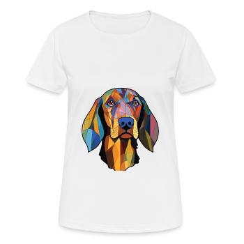 Eurohound chien scandinave race verre aquarelle - T-shirt respirant Femme - blanc - Devant - AI Model Female 172 dark (172cm)