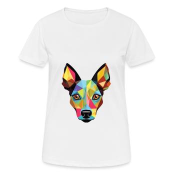 Englisch Spielzeugterrier Hunderasse buntes Aquarell - Frauen T-Shirt atmungsaktiv - Weiß - Vorne - AI Model Female 172 dark (172cm)