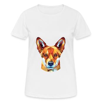 Dingo Dog Breed Colorful Watercolor Illustration - Women's Breathable T-Shirt - white - Front - AI Model Female 172 dark (172cm)