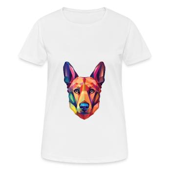Tchécoslovaque Vlcak chien race verre aquarelle - T-shirt respirant Femme - blanc - Devant - AI Model Female 172 dark (172cm)