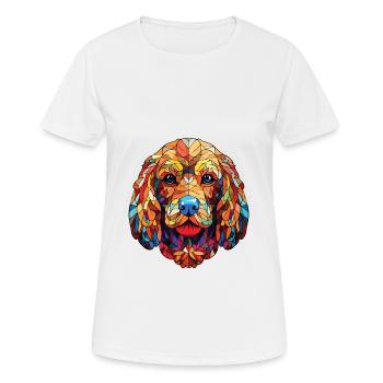 Cockapoo chien race aquarelle verre Illustration - T-shirt respirant Femme - blanc - Devant - AI Model Female 172 dark (172cm)