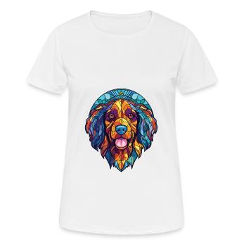 Chippiparai Dog Breed Watercolor Illustration - Women's Breathable T-Shirt - white - Front - AI Model Female 172 dark (172cm)