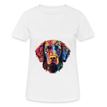 Curly Coated Retriever Dog Breed Watercolor Glass - Women's Breathable T-Shirt - white - Front - AI Model Female 172 dark (172cm)
