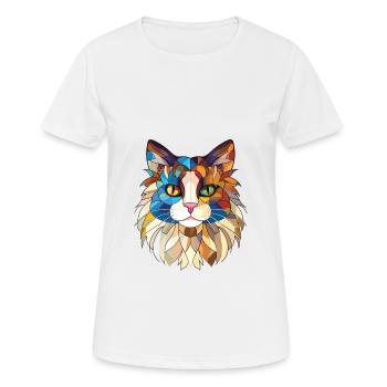 Ragdoll Cat Breed Illustration aquarelle colorée - T-shirt respirant Femme - blanc - Devant - AI Model Female 172 dark (172cm)