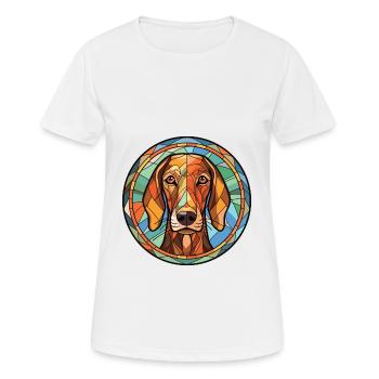 Chien courant andalou race chien aquarelle Illustration - T-shirt respirant Femme - blanc - Devant - AI Model Female 172 dark (172cm)