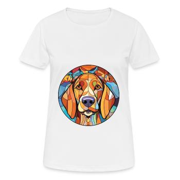 Austrealian Shephard Dog Breed Colorful Watercolor - Women's Breathable T-Shirt - white - Front - AI Model Female 172 dark (172cm)