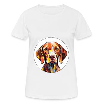 Ariege Pointer Dog Breed Watercolor Illustration - Women's Breathable T-Shirt - white - Front - AI Model Female 172 dark (172cm)