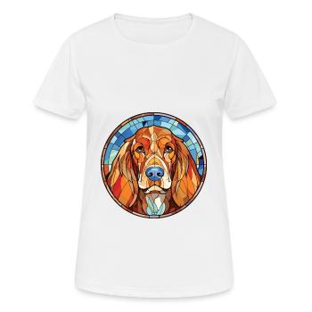 Basset Fauve De Bretagne Dog Breed Watercolor - Women's Breathable T-Shirt - white - Front - AI Model Female 172 dark (172cm)
