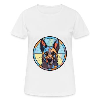 Belgian Shepherd Groenendael Dog Breed Watercolor - Women's Breathable T-Shirt - white - Front - AI Model Female 172 dark (172cm)