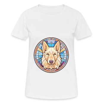 Berger Blanc Suisse Dog Breed Colorful Watercolor - Women's Breathable T-Shirt - white - Front - AI Model Female 172 dark (172cm)