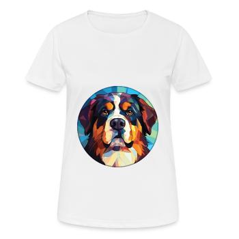 Berner Laufhund Hunderasse Aquarell Illustration - Frauen T-Shirt atmungsaktiv - Weiß - Vorne - AI Model Female 172 dark (172cm)