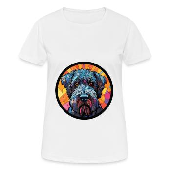 Terrier russe noir chien race verre aquarelle - T-shirt respirant Femme - blanc - Devant - AI Model Female 172 dark (172cm)
