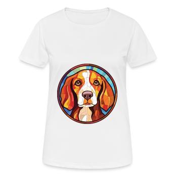 Bosnischer grobhaariger Jagdhund Hunderasse Aquarell - Frauen T-Shirt atmungsaktiv - Weiß - Vorne - AI Model Female 172 dark (172cm)