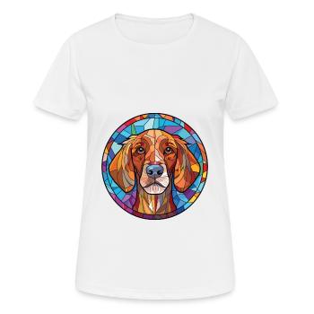 Brikett Griffon Vendeen Hunderasse Aquarellglas - Frauen T-Shirt atmungsaktiv - Weiß - Vorne - AI Model Female 172 dark (172cm)