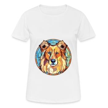 Chien de berger des Carpates race aquarelle colorée - T-shirt respirant Femme - blanc - Devant - AI Model Female 172 dark (172cm)