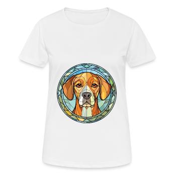 Gascon Saintongeois chien race aquarelle colorée - T-shirt respirant Femme - blanc - Devant - AI Model Female 172 dark (172cm)