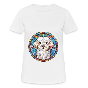 Coton De Tuléar race chien aquarelle illustration - T-shirt respirant Femme - blanc - Devant - AI Model Female 172 dark (172cm)