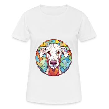 Bedlington Terrier chien race aquarelle colorée - T-shirt respirant Femme - blanc - Devant - AI Model Female 172 dark (172cm)
