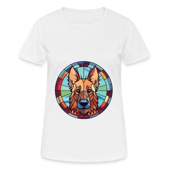 Belgian Shepherd Tervuren Dog Breed Watercolor - Women's Breathable T-Shirt - white - Front - AI Model Female 172 dark (172cm)