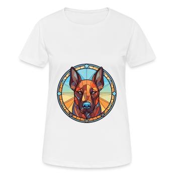 Belgian Shepherd Malinois Dog Breed Watercolor - Women's Breathable T-Shirt - white - Front - AI Model Female 172 dark (172cm)