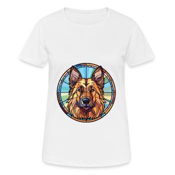 Bohemian Shepherd Dog Breed Colorful Watercolor - Women's Breathable T-Shirt - white - Front - AI Model Female 172 dark (172cm)