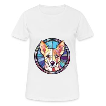 Canaan chien race coloré aquarelle Illustration - T-shirt respirant Femme - blanc - Devant - AI Model Female 172 dark (172cm)
