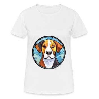 Appenzeller Sennenhund race chien aquarelle verre - T-shirt respirant Femme - blanc - Devant - AI Model Female 172 dark (172cm)