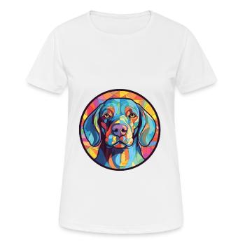 Dog Breed Colorful Watercolor Illustration - Women's Breathable T-Shirt - white - Front - AI Model Female 172 dark (172cm)