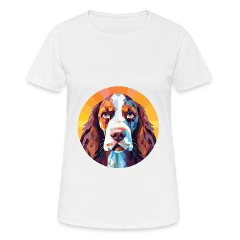 English Springer Spaniel Hunderasse Aquarell - Frauen T-Shirt atmungsaktiv - Weiß - Vorne - AI Model Female 172 dark (172cm)