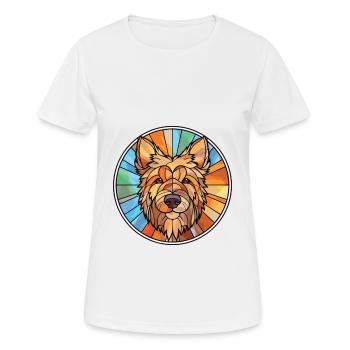 Berger Picard Hunderasse Aquarell Illustration - Frauen T-Shirt atmungsaktiv - Weiß - Vorne - AI Model Female 172 dark (172cm)