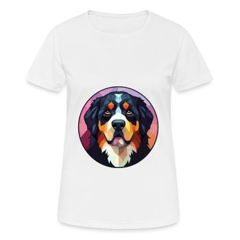 Bernese Mountain Dog Breed Watercolor Illustration - Women's Breathable T-Shirt - white - Front - AI Model Female 172 dark (172cm)
