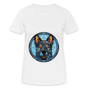 Black Norwegian Elkhound Dog Breed Watercolor - Women's Breathable T-Shirt - white - Front - AI Model Female 172 dark (172cm)