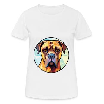 Boerboel Dog Breed Watercolor Glass Illustration - Women's Breathable T-Shirt - white - Front - AI Model Female 172 dark (172cm)