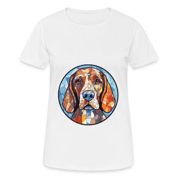 Bluetick Coonhound Dog Breed Colorful Watercolor - Women's Breathable T-Shirt - white - Front - AI Model Female 172 dark (172cm)
