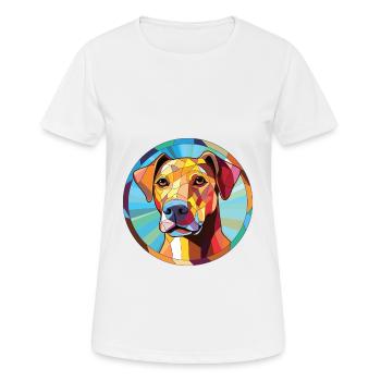 Braque Saint Germain chien race aquarelle colorée - T-shirt respirant Femme - blanc - Devant - AI Model Female 172 dark (172cm)