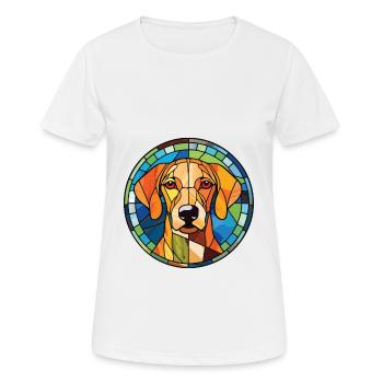 Braque Du Bourbonnais Dog Breed Watercolor Glass - Women's Breathable T-Shirt - white - Front - AI Model Female 172 dark (172cm)
