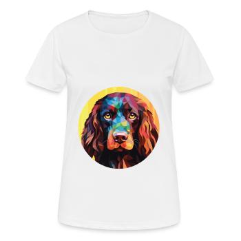 Boykin Spaniel chien race aquarelle Illustration - T-shirt respirant Femme - blanc - Devant - AI Model Female 172 dark (172cm)