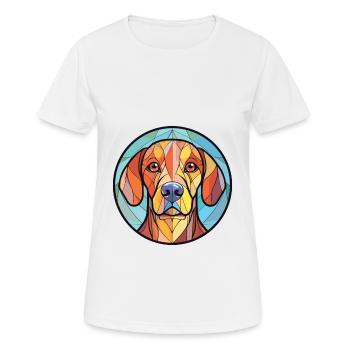Broholmer Hunderasse Aquarell Glas Illustration - Frauen T-Shirt atmungsaktiv - Weiß - Vorne - AI Model Female 172 dark (172cm)