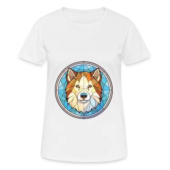 Illustration à l’aquarelle de race de chien esquimau canadien - T-shirt respirant Femme - blanc - Devant - AI Model Female 172 dark (172cm)